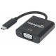 Перехідник USB 3.1 Type-C -> VGA (F), Manhattan чорний