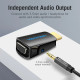 Перехідник HDMI M -> VGA F, 1080P 60Hz, 3,5мм Audio, Vention чорний