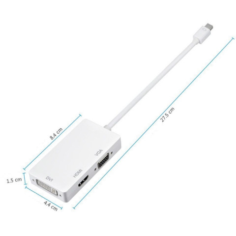 Перехідник mini DisplayPort M -> HDMI/VGA/DVI (24+5), FHD 1080p