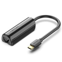 Перехідник USB 3.1 Type-C -> Ethernet RJ45 1000Mb Gigabit Vention чорний
