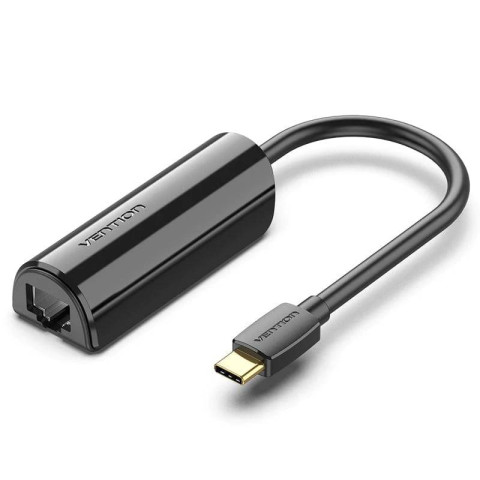 Перехідник USB 3.1 Type-C -> Ethernet RJ45 1000Mb Gigabit Vention чорний