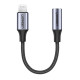 Перехідник Lightning -> 3.5 mm 10cm Headphone Jack Adapter Model US211 UGREEN Сірий