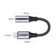 Перехідник Lightning -> 3.5 mm 10cm Headphone Jack Adapter Model US211 UGREEN Сірий