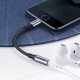 Перехідник Lightning -> 3.5 mm 10cm Headphone Jack Adapter Model US211 UGREEN Сірий
