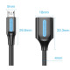 Перехідник USB 2.0 Micro BM -> USB AF (OTG) 0.15 м, PVC Vention чорний