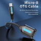 Перехідник USB 2.0 Micro BM -> USB AF (OTG) 0.15 м, PVC Vention чорний