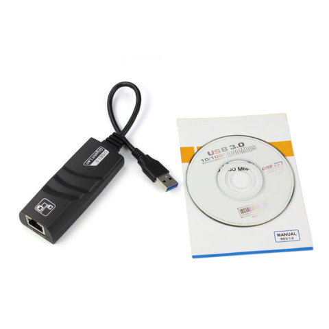 Перехідник USB 3.0 Type-A -> Ethernet RJ45 1000Mb Realtek RTL чорний