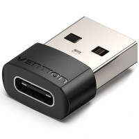 Перехідник USB 2.0 AМ -> USB Type-C (F) PVC Vention чорний