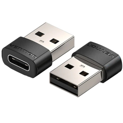 Перехідник USB 2.0 AМ -> USB Type-C (F) PVC Vention чорний