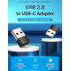 Перехідник USB 2.0 AМ -> USB Type-C (F) PVC Vention чорний