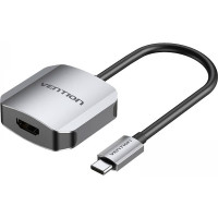 Перехідник USB 3.1 Type-C -> HDMI (F), 4K 30HZ, кабель 0.15м, Vention сірий