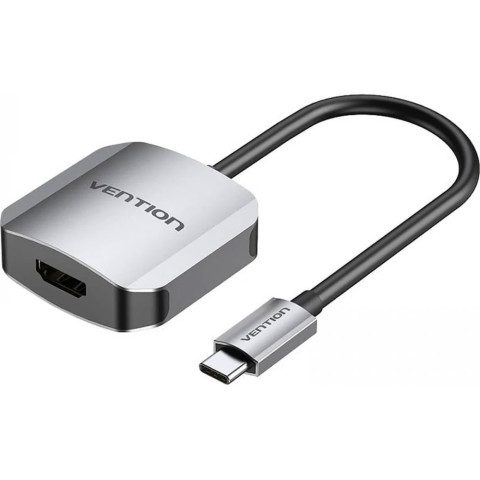 Перехідник USB 3.1 Type-C -> HDMI (F), 4K 30HZ, кабель 0.15м, Vention сірий