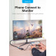 Перехідник USB 3.1 Type-C -> HDMI (F), 4K 30HZ, кабель 0.15м, Vention сірий