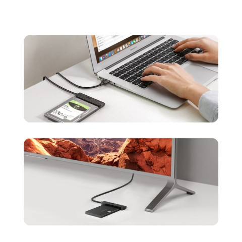Перехідник USB 3.0 Type-A -> SATA III (F), CM321 UGREEN чорний