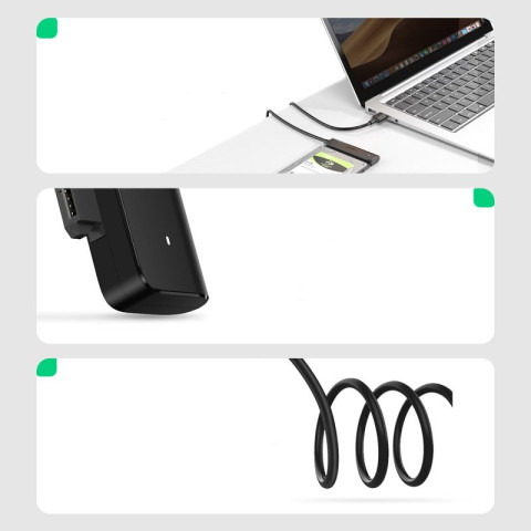 Перехідник USB 3.0 Type-A -> SATA III (F), CM321 UGREEN чорний