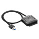 Перехідник USB 3.0 Type-A -> SATA III (F) + DC Adapter, CR108 UGREEN чорний