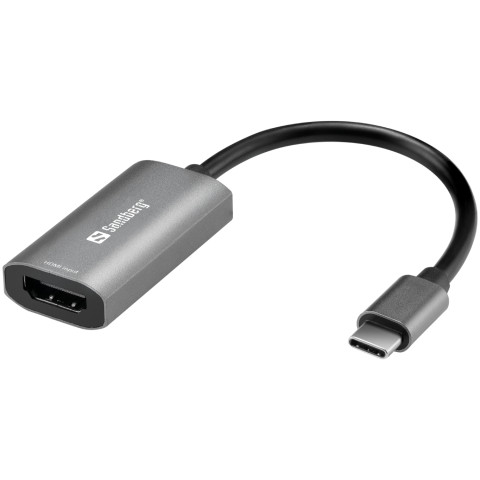 Перехідник USB 3.1 Type-C -> HDMI (F), 4K Sandberg сірий