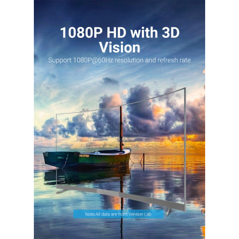 Перехідник USB 3.1 Type-C -> VGA (F), 1080p 60Hz, кабель 0.15м, Vention сірий