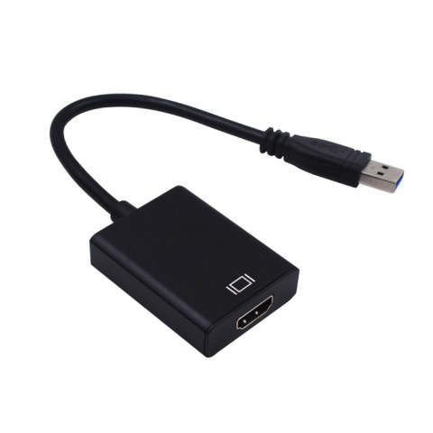 Перехідник USB 3.0 Type-A -> HDMI AF кабель 20см, чорний