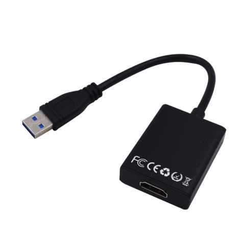 Перехідник USB 3.0 Type-A -> HDMI AF кабель 20см, чорний