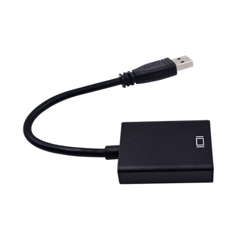 Перехідник USB 3.0 Type-A -> HDMI AF кабель 20см, чорний