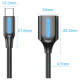 Перехідник USB 2.0 Type-C -> USB AF (OTG), 0.15 m PVC Vention чорний