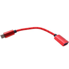 Перехідник OTG Type-C -> USB 3.2, 0.15 м, червоний