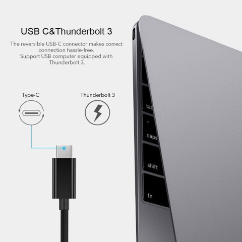 Перехідник USB 3.1 Type-C -> Ethernet RJ45 1000Mb 0,15 м, Choetech чорний