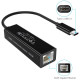 Перехідник USB 3.1 Type-C -> Ethernet RJ45 1000Mb 0,15 м, Choetech чорний