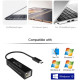 Перехідник USB 3.1 Type-C -> Ethernet RJ45 1000Mb 0,15 м, Choetech чорний