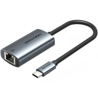 Перехідник USB 3.1 Type-C-> Ethernet RJ45 1000Mb чорний Aluminum Alloy Type Vention