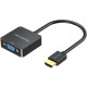 Перехідник HDMI M -> VGA F, 1080P 60Hz, 3,5мм Micro USB (F) powered, кабель 0,15м Vention чорний