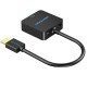 Перехідник HDMI M -> VGA F, 1080P 60Hz, 3,5мм Micro USB (F) powered, кабель 0,15м Vention чорний
