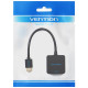 Перехідник HDMI M -> VGA F, 1080P 60Hz, 3,5мм Micro USB (F) powered, кабель 0,15м Vention чорний
