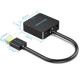 Перехідник HDMI M -> VGA F, 1080P 60Hz, 3,5мм Micro USB (F) powered, кабель 0,15м Vention чорний