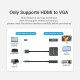 Перехідник HDMI M -> VGA F, 1080P 60Hz, 3,5мм Micro USB (F) powered, кабель 0,15м Vention чорний