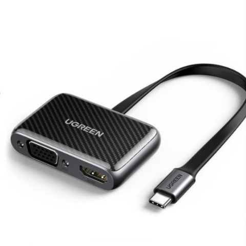 Перехідник USB 2.0 Type-C -> HDMI+VGA (HDMI 1.4b) CM303 Ugreen чорний