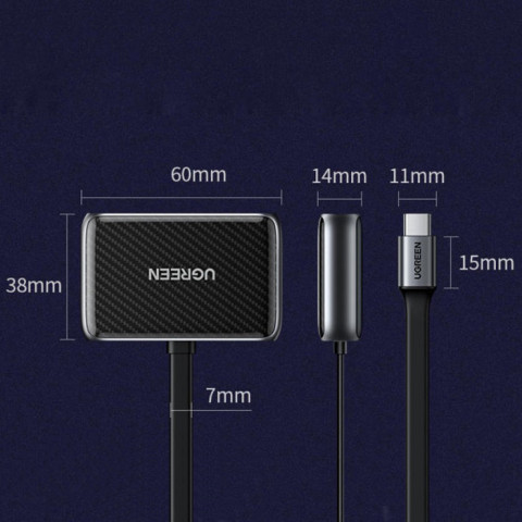 Перехідник USB 2.0 Type-C -> HDMI+VGA (HDMI 1.4b) CM303 Ugreen чорний