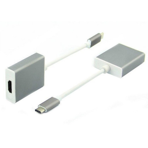 Перехідник USB 3.1 Type-C -> HDMI (F), сріблястий