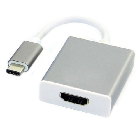 Перехідник USB 3.1 Type-C -> HDMI (F), сріблястий
