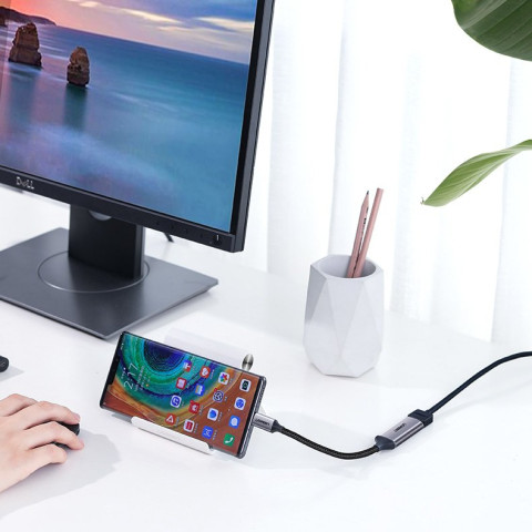 Перехідник USB 2.0 Type C -> HDMI V2.0 4K@60Hz 10 См CM297 UGREEN Сірий