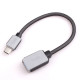 Перехідник USB 3.1 Type-C ->USB AF (OTG) кабель 0.2м, обплетення, OEM