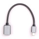 Перехідник USB 3.1 Type-C ->USB AF (OTG) кабель 0.2м, обплетення, OEM