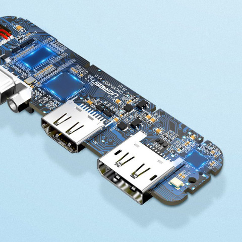 Перехідник USB 2.0 Type-C -> VGA V1.2 /HDMI V2.0b/DP V1.2a CM260 UGREEN Чорний