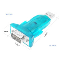 Перехідник USB 2.0 Type-A -> COM (RS232) 9pin, Chipset PL-2303, синій