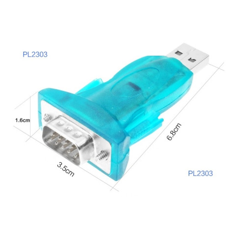 Перехідник USB 2.0 Type-A -> COM (RS232) 9pin, Chipset PL-2303, синій