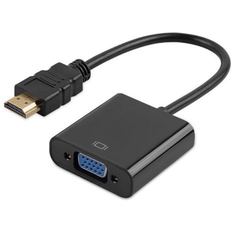 Перехідник HDMI M -> VGA F чорний (без звуку) OEM