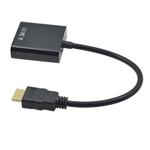Перехідник HDMI M -> VGA F чорний (без звуку) OEM