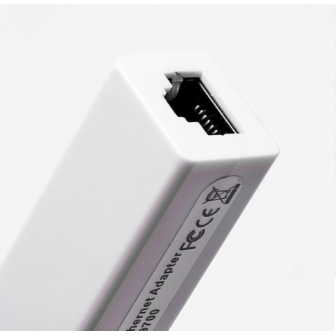 Перехідник USB 2.0 Type-A -> Ethernet RJ45 100Mb чорний 0.1м білий, RTL