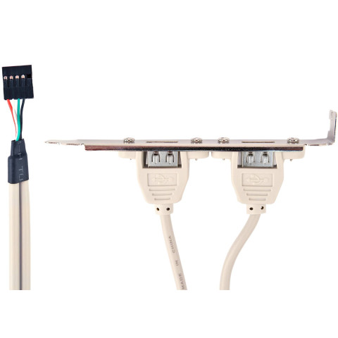 Планка на задню панель ПК, PinHeader -> USB 2.0, 2 порти, 0.25м
